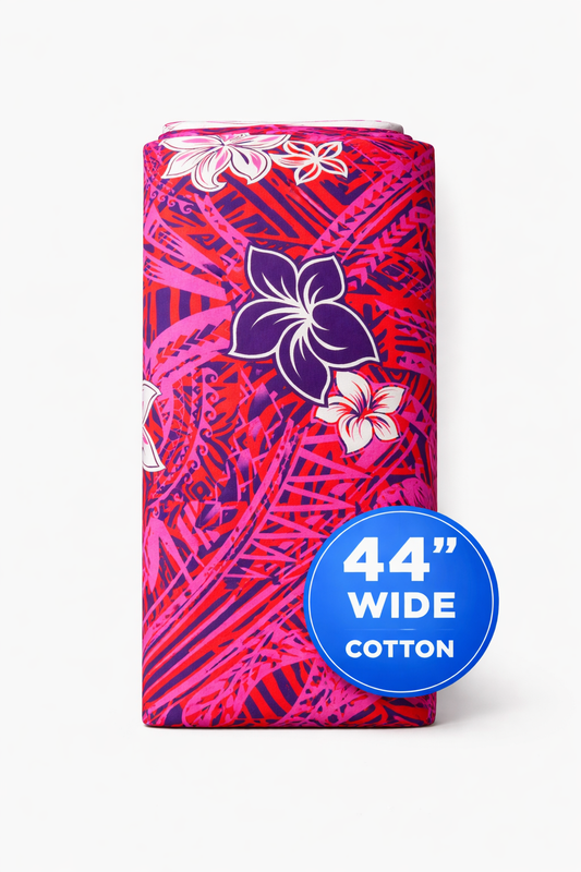 Polynesian Tribal Cotton Fabric – 44” Wide, Sold by the metre