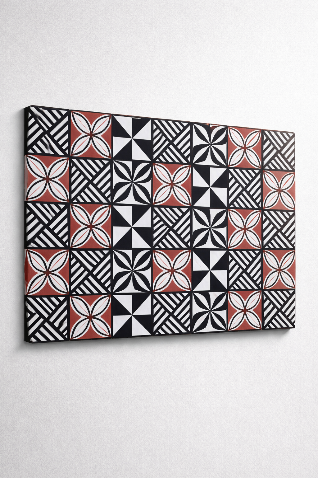Moana Geometric Fabric – Black, White & Brown