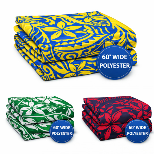 60” Wide Lightweight Polyester Fabric – Pacific Island Digital Print (Sold by the Metre) | Island Merch Fabrics