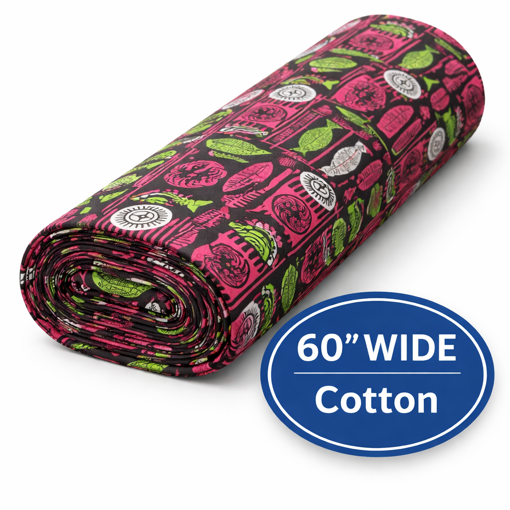 Pasifika Ocean Fish Print – 60” Wide Cotton Fabric | Sold by the metre
