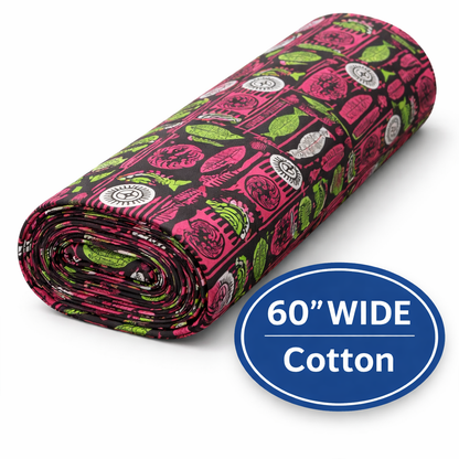 Pasifika Ocean Fish Print – 60” Wide Cotton Fabric | Sold by the metre