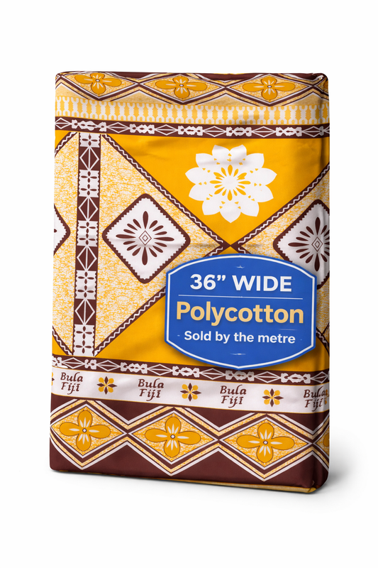Bula Fiji Masi Print – 36” Wide Polycotton Fabric | Sold by the metre