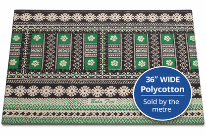 Bula Fiji Polycotton Masi Print Fabric – 36” Wide | Sold by the Metre
