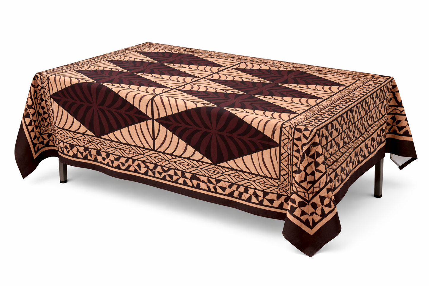 Brown Geometric Polynesian Print – 60” Wide Polyester
