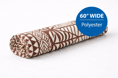 Brown & White Polynesian Backdrop Fabric – 60” Wide Polyester