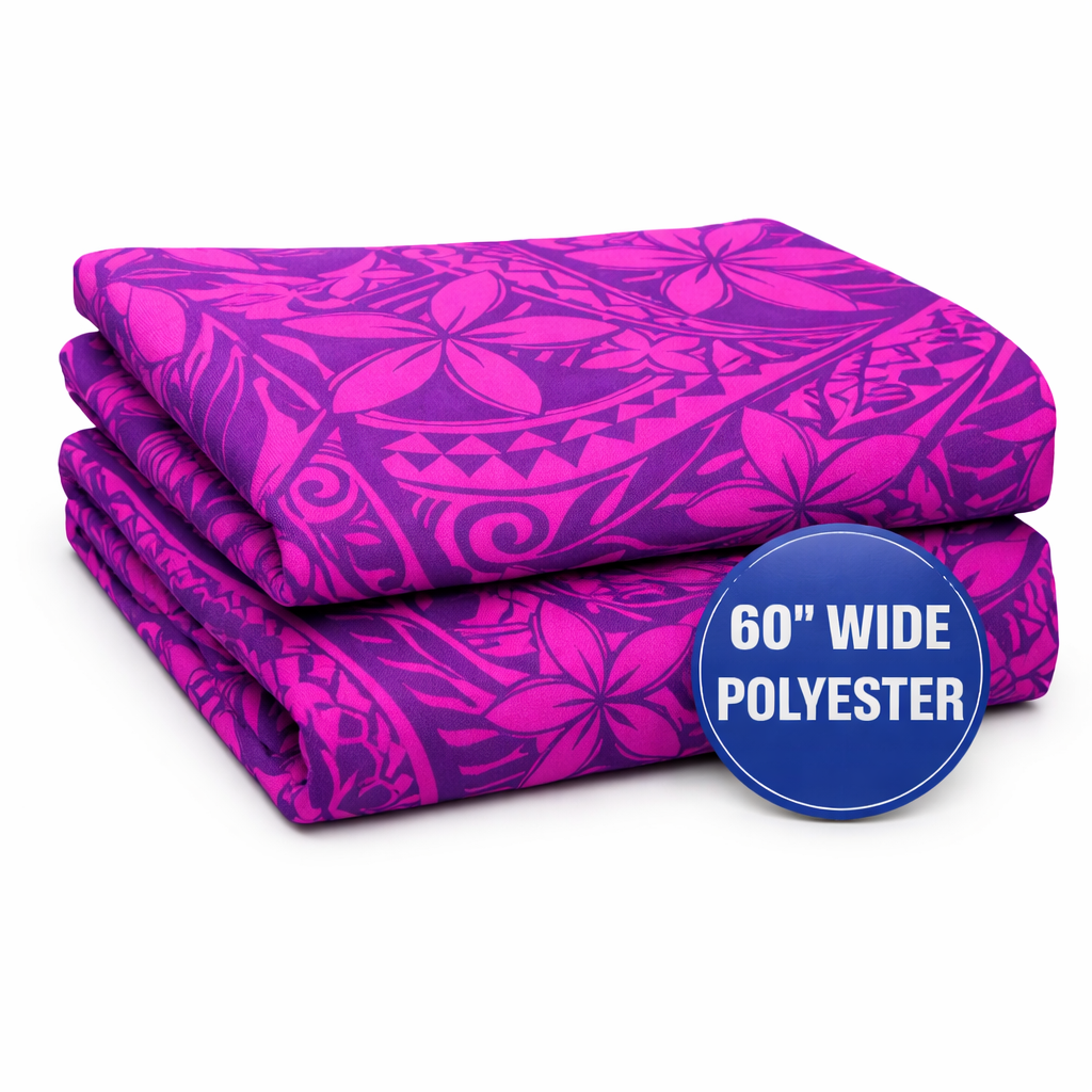 60” Wide Lightweight Polyester Fabric – Pacific Island Digital Print (Sold by the Metre) | Island Merch Fabrics