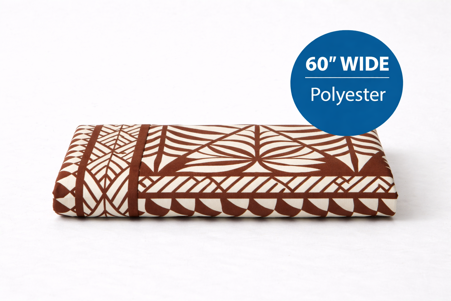 Brown & White Polynesian Backdrop Fabric – 60” Wide Polyester