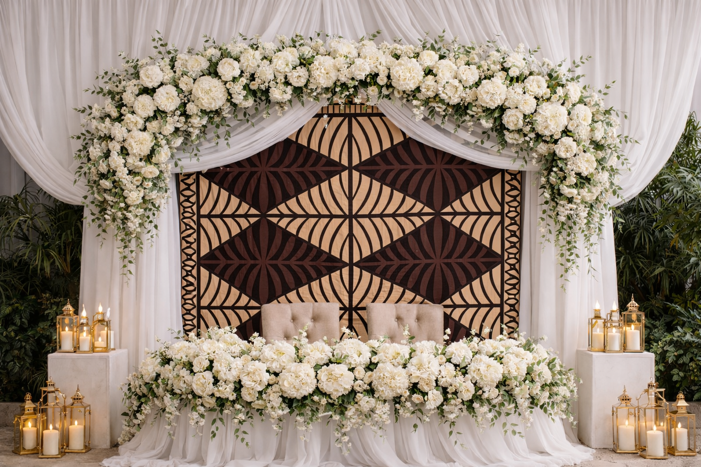 Brown Geometric Polynesian Print – 60” Wide Polyester