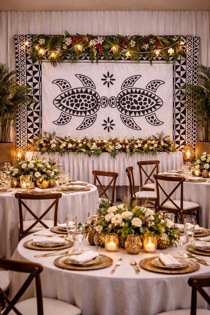 Pasifika Turtle Fabric – Black & White
