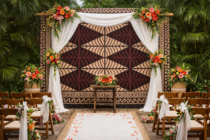 Brown Geometric Polynesian Print – 60” Wide Polyester