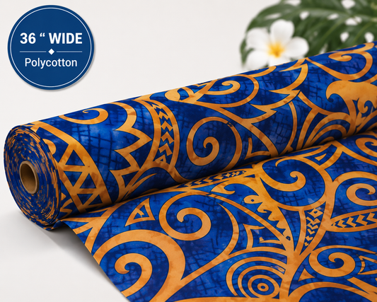 Pacific Tides Polynesian Inspired Fabric - 10 metres, 36 inch wide