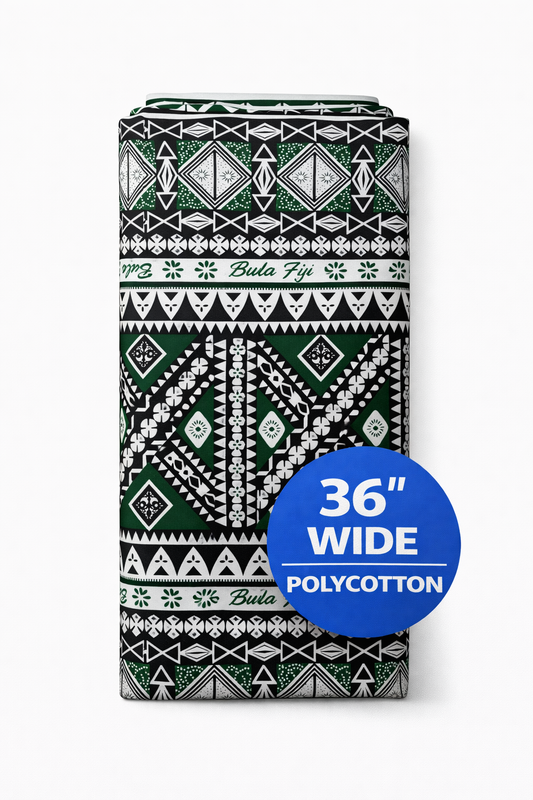 Bula Fiji Tapa Print – 36” Wide Polycotton, 10 metres