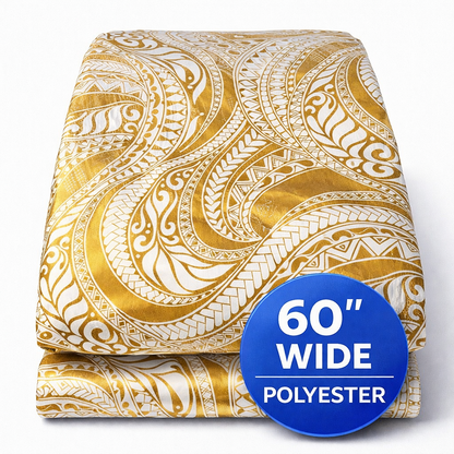 Pacific-Inspired Polyester Foil Fabric – 60 Inch Wide | Sold by the metre