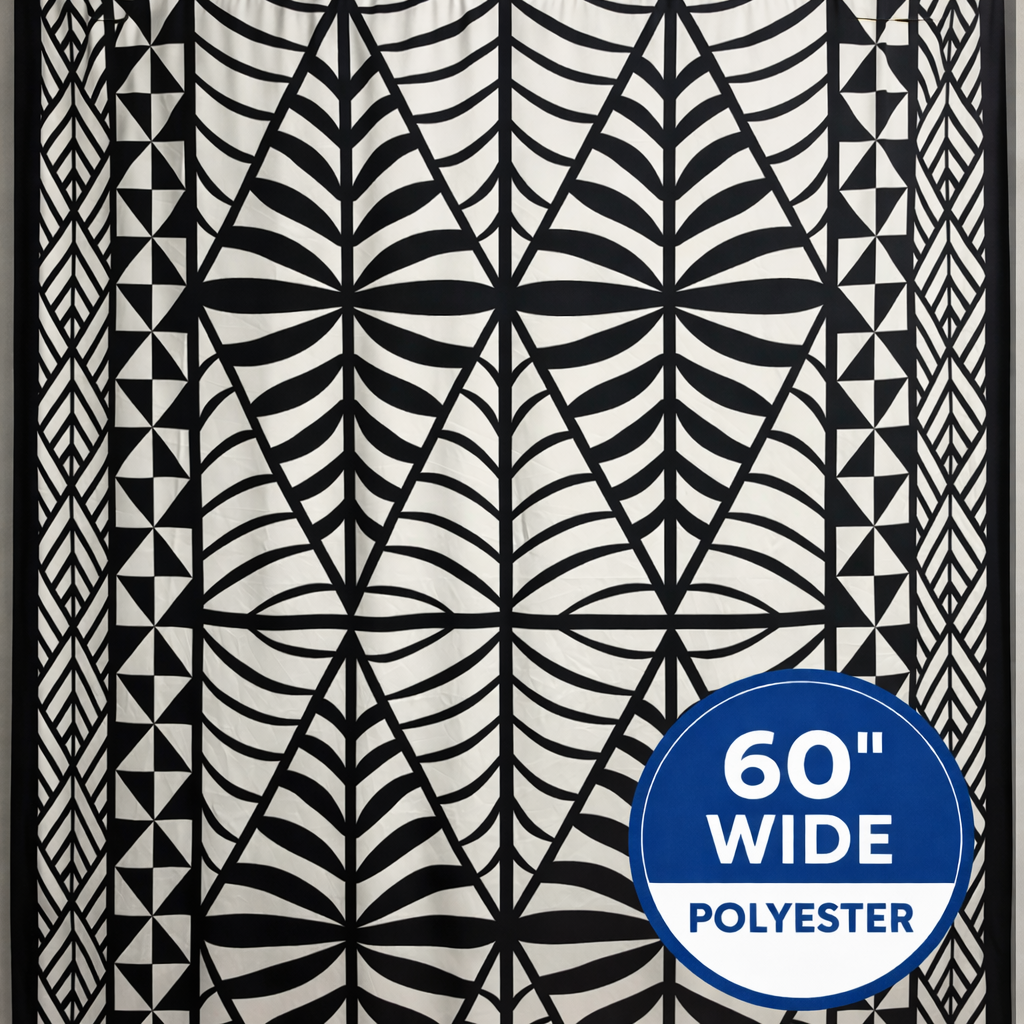 Black & White Island Statement Backdrop Fabric – Large Print, 60 inches