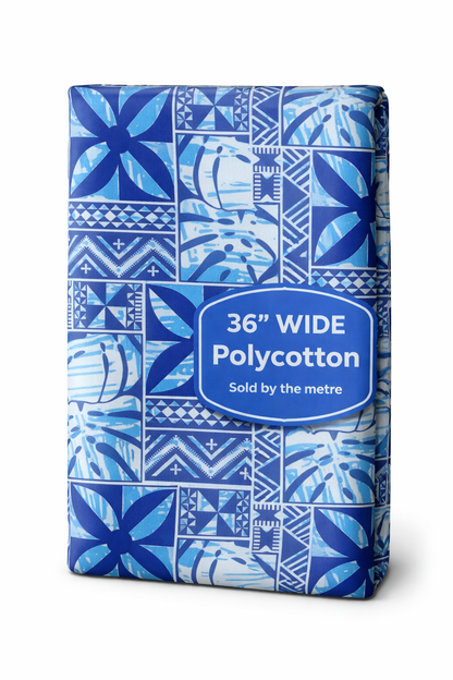 Polynesian Floral Panel Print Fabric – 36” Wide Polycotton (Sold by the Metre)