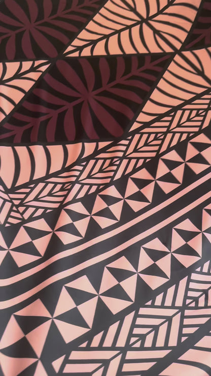 Brown Geometric Polynesian Print – 60” Wide Polyester