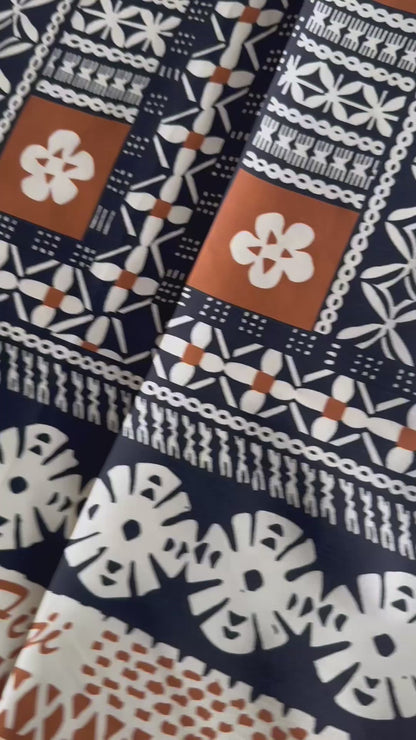 Bula Fiji Polycotton Masi Print Fabric – 36” Wide | Sold by the Metre