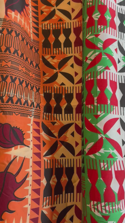Pacific Island Shell Motif Poly cotton Fabric –10 Metres, 36 Inches Wide