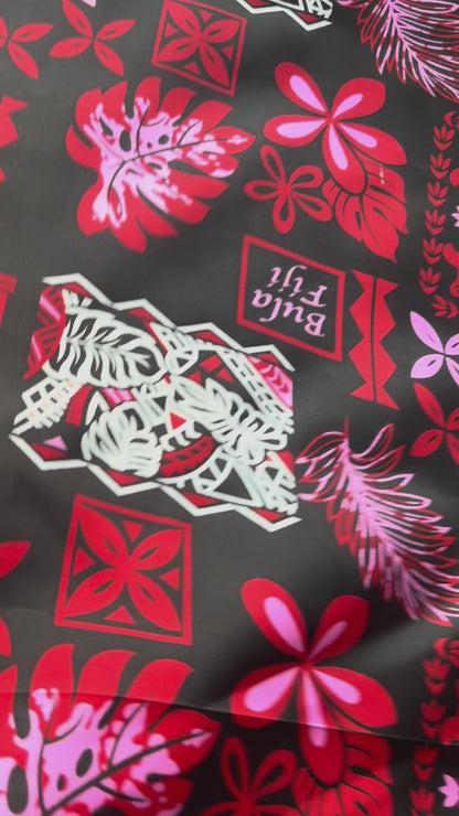 Bula Fiji Polynesian Print Fabric – 36” Wide Polycotton | Sold by the Metre