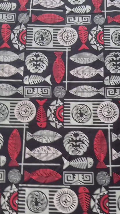 Pasifika Ocean Fish Print – 60” Wide Cotton Fabric | Sold by the metre